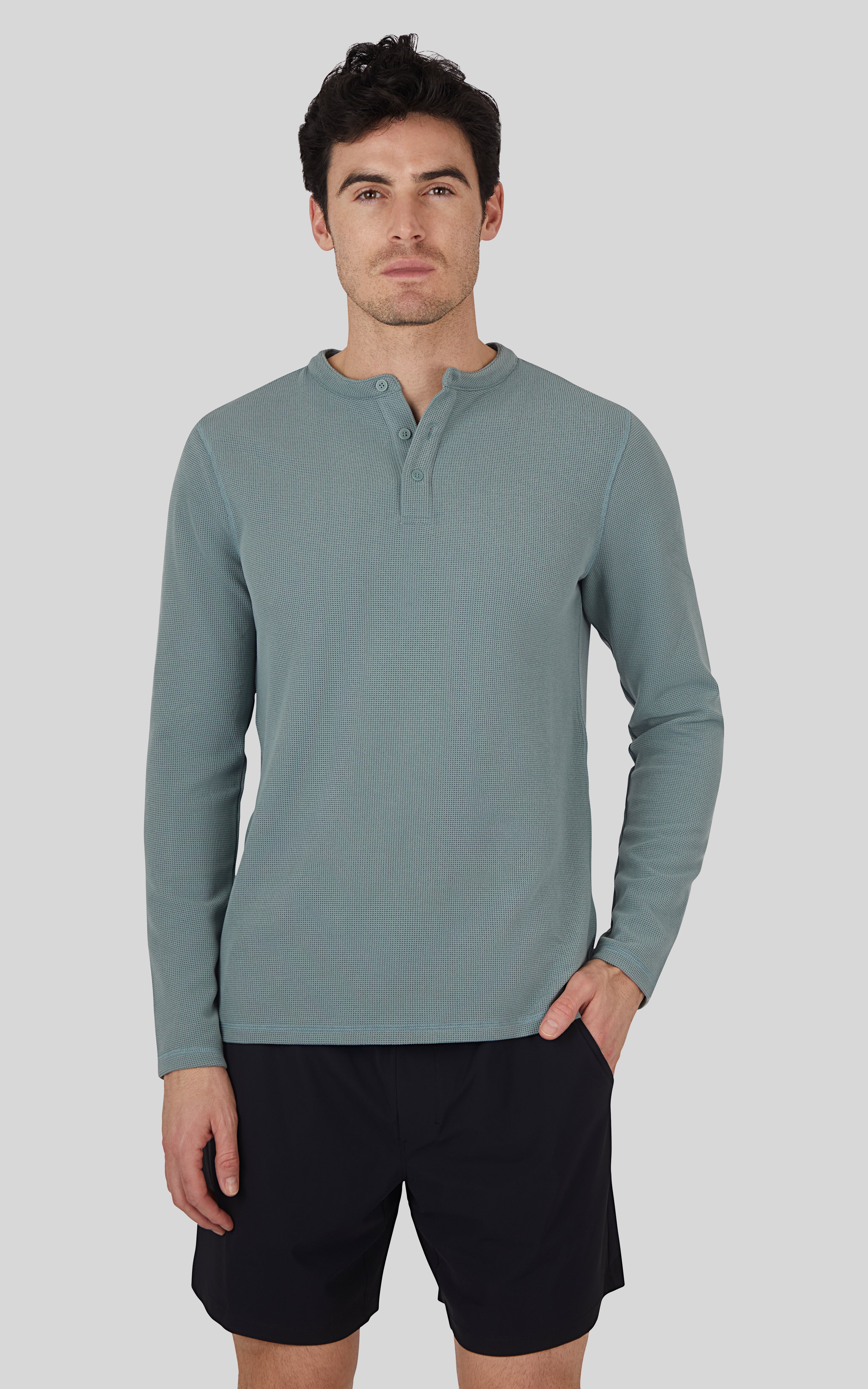 Mens Supreme Airtech Long Sleeve Henley Shirt