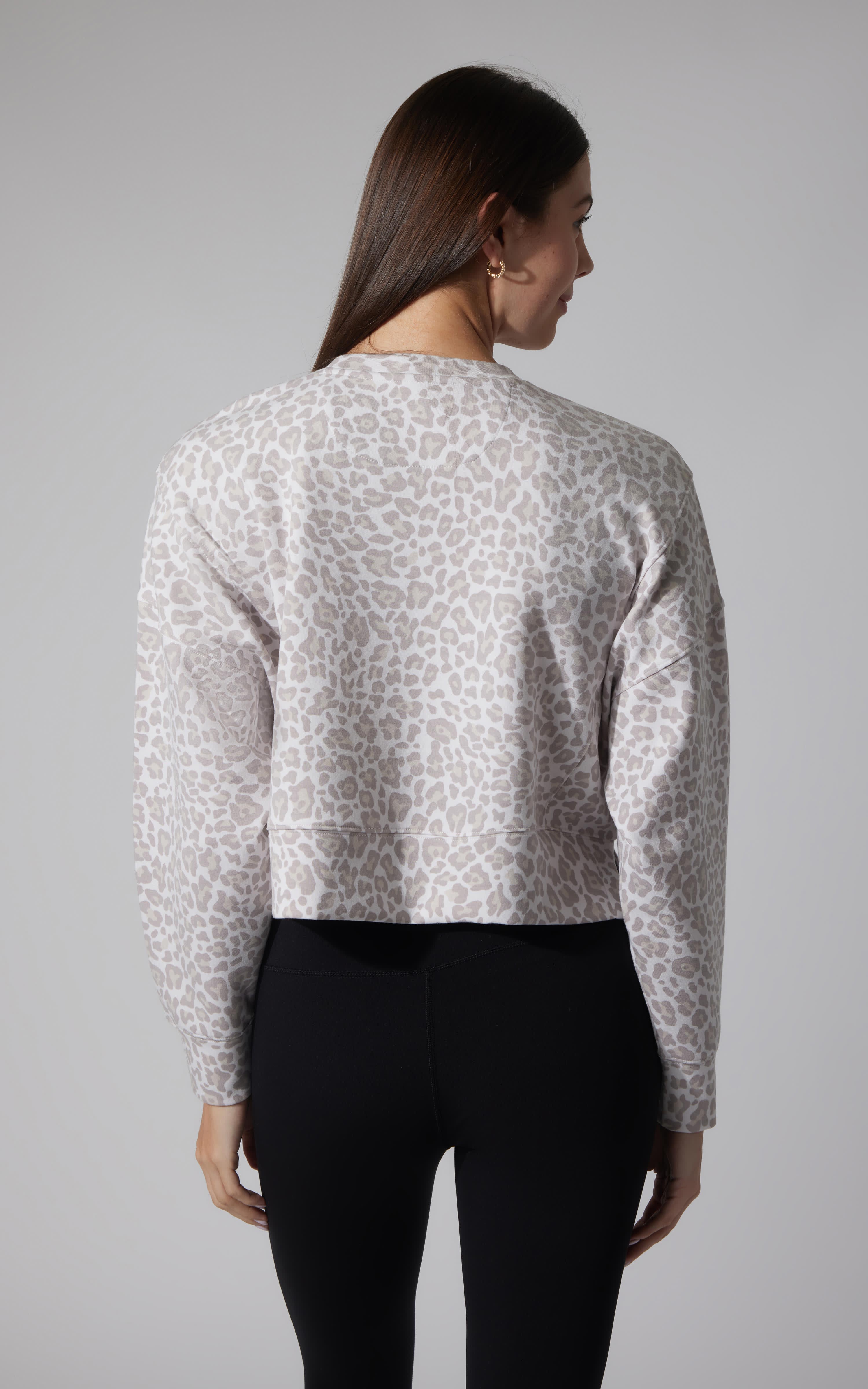 Leopard Print Crew Pullover - 90 Degree by Reflex