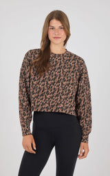 Leopard Print Crew Pullover