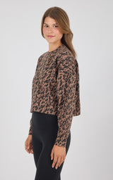 Leopard Print Crew Pullover - 90 Degree by Reflex