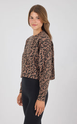 Leopard Print Crew Pullover