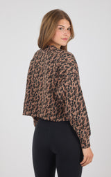 Leopard Print Crew Pullover - 90 Degree by Reflex