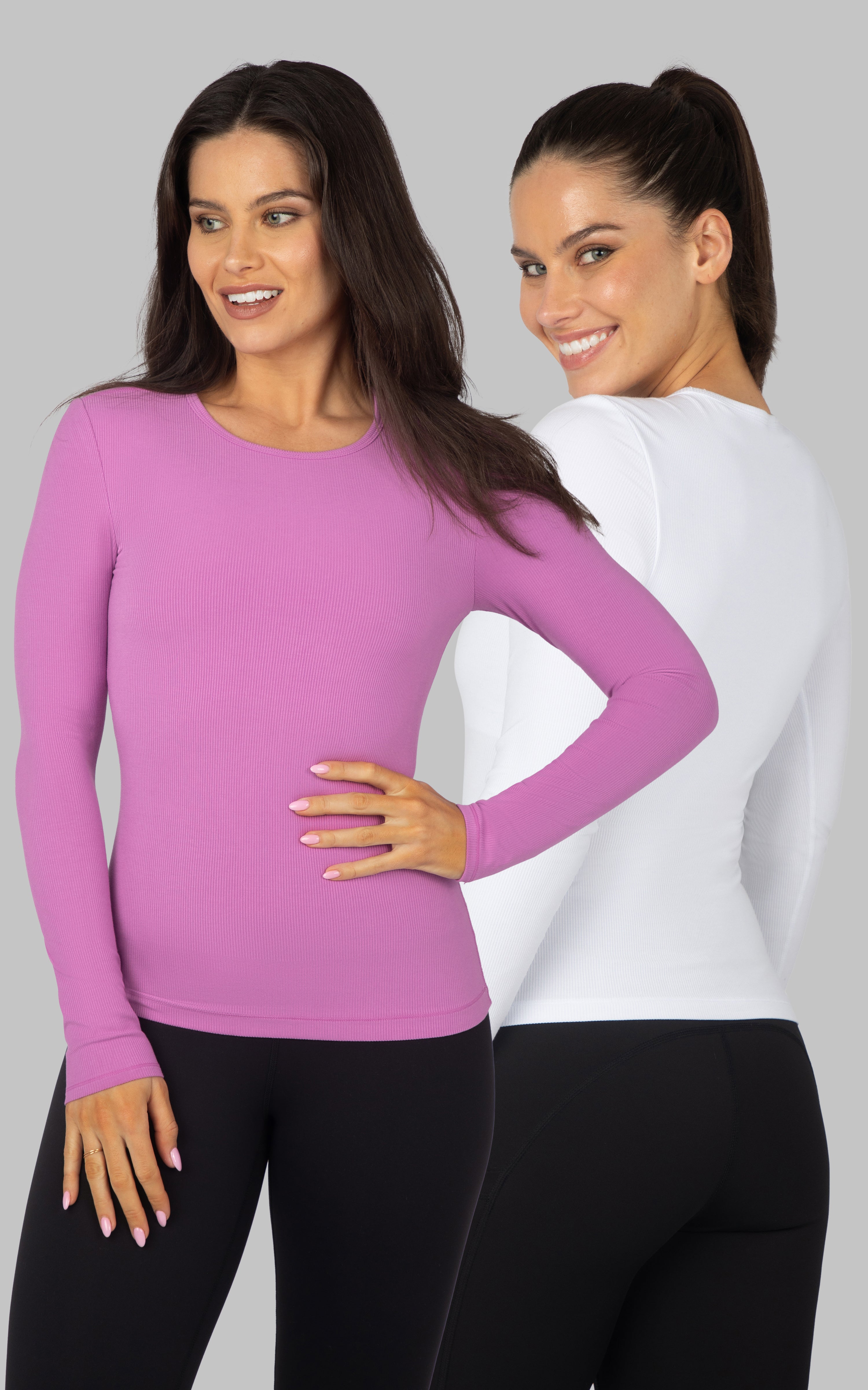 2 Pack Ribbed Long Sleeve Top