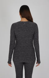 Maternity Heathered Long Sleeve Top - 90 Degree by Reflex