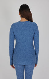 Maternity Heathered Long Sleeve Top - 90 Degree by Reflex