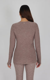 Maternity Heathered Long Sleeve Top - 90 Degree by Reflex