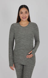 Maternity Heathered Long Sleeve Top - 90 Degree by Reflex