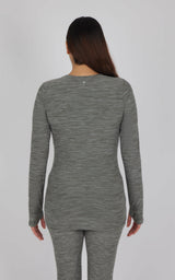 Maternity Heathered Long Sleeve Top - 90 Degree by Reflex
