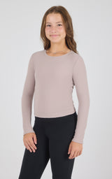 Girls Heavenly Rib Bloom Crew Short Sleeve Tee + Long Sleeve Top 3 Pack - 90 Degree by Reflex