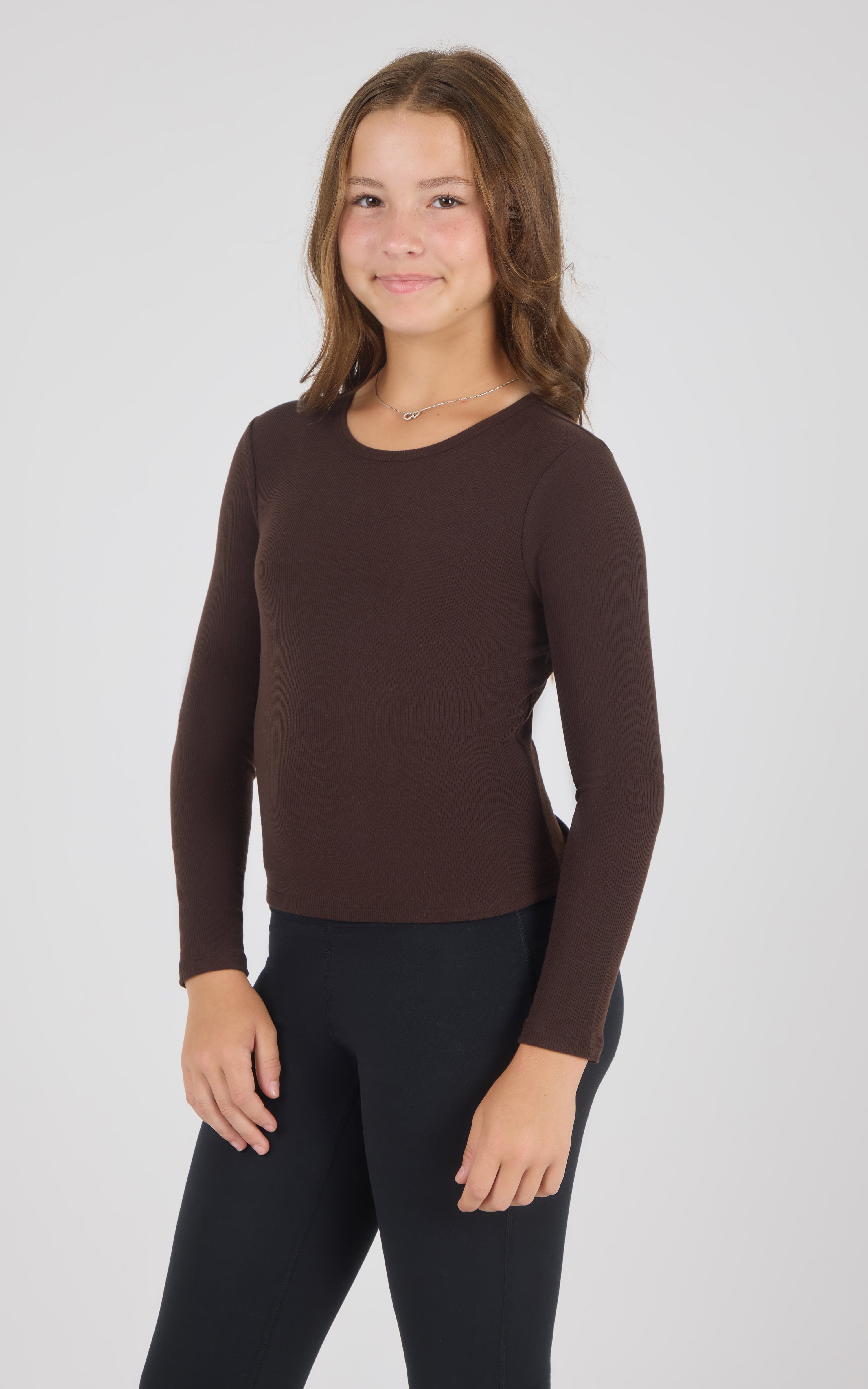 Girls Heavenly Rib Bloom Crew Short Sleeve Tee + Long Sleeve Top 3 Pack - 90 Degree by Reflex