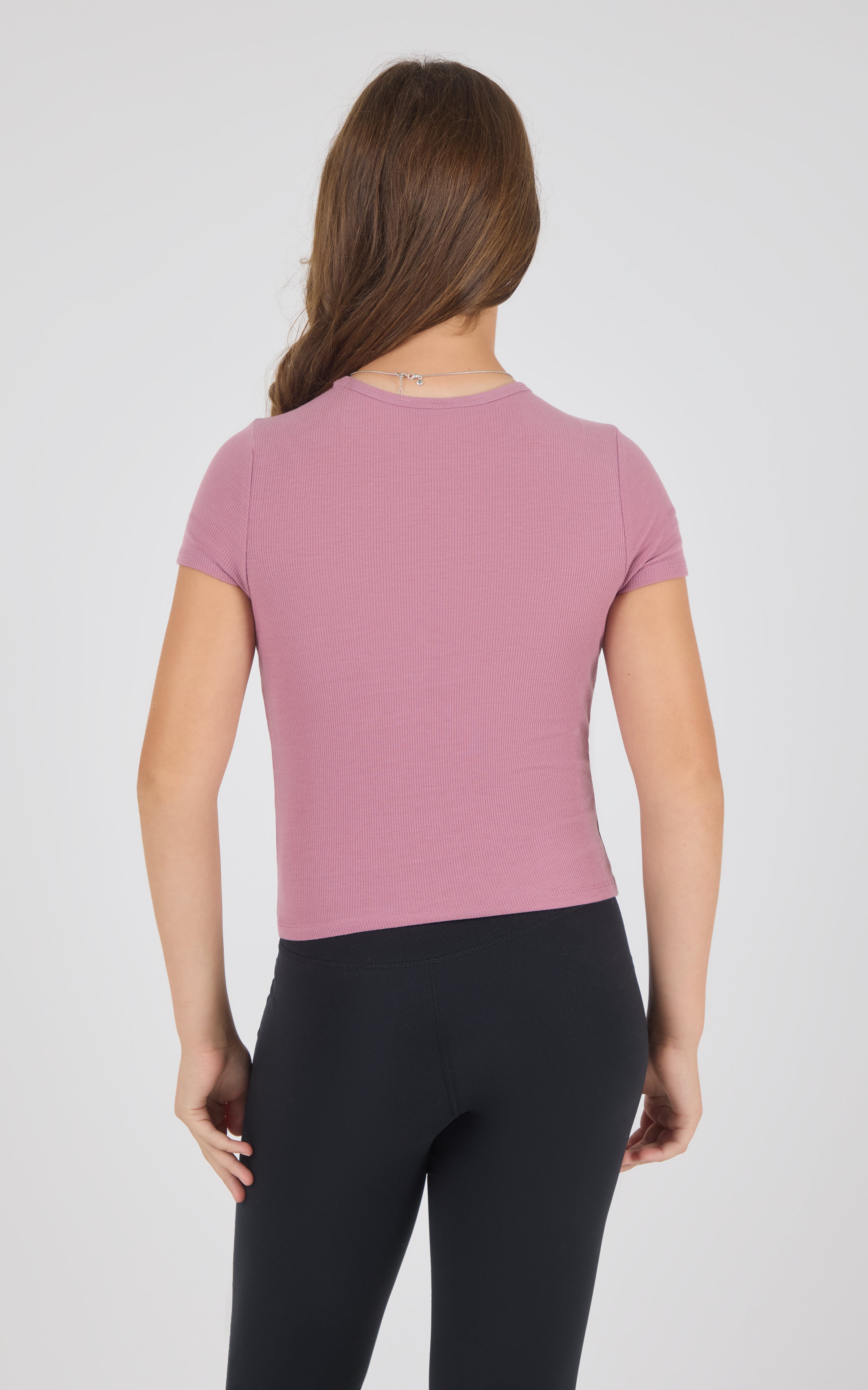 Girls Heavenly Rib Bloom Crew Short Sleeve Tee + Long Sleeve Top 3 Pack - 90 Degree by Reflex