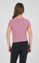 Girls Heavenly Rib Bloom Crew Short Sleeve Tee + Long Sleeve Top 3 Pack - 90 Degree by Reflex