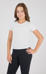 Girls Heavenly Rib Bloom Crew Short Sleeve Tee + Long Sleeve Top 3 Pack - 90 Degree by Reflex