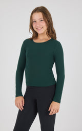 Girls Heavenly Rib Bloom Crew Short Sleeve Tee + Long Sleeve Top 3 Pack - 90 Degree by Reflex