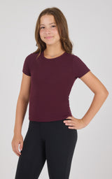 Girls Heavenly Rib Bloom Crew Short Sleeve Tee + Long Sleeve Top 3 Pack - 90 Degree by Reflex