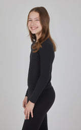 Girls 3 PK Ribbed Crew Neck Short Sleeve Shirt + Ribbed Crew Neck Long Sleeve Shirt - 90 Degree by Reflex