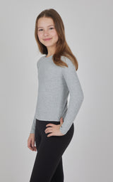 Girls 3 PK Ribbed Crew Neck Short Sleeve Shirt + Ribbed Crew Neck Long Sleeve Shirt - 90 Degree by Reflex