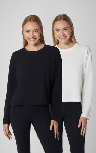 2 PK Cotton Deluxe Boxy Long Sleeve Top