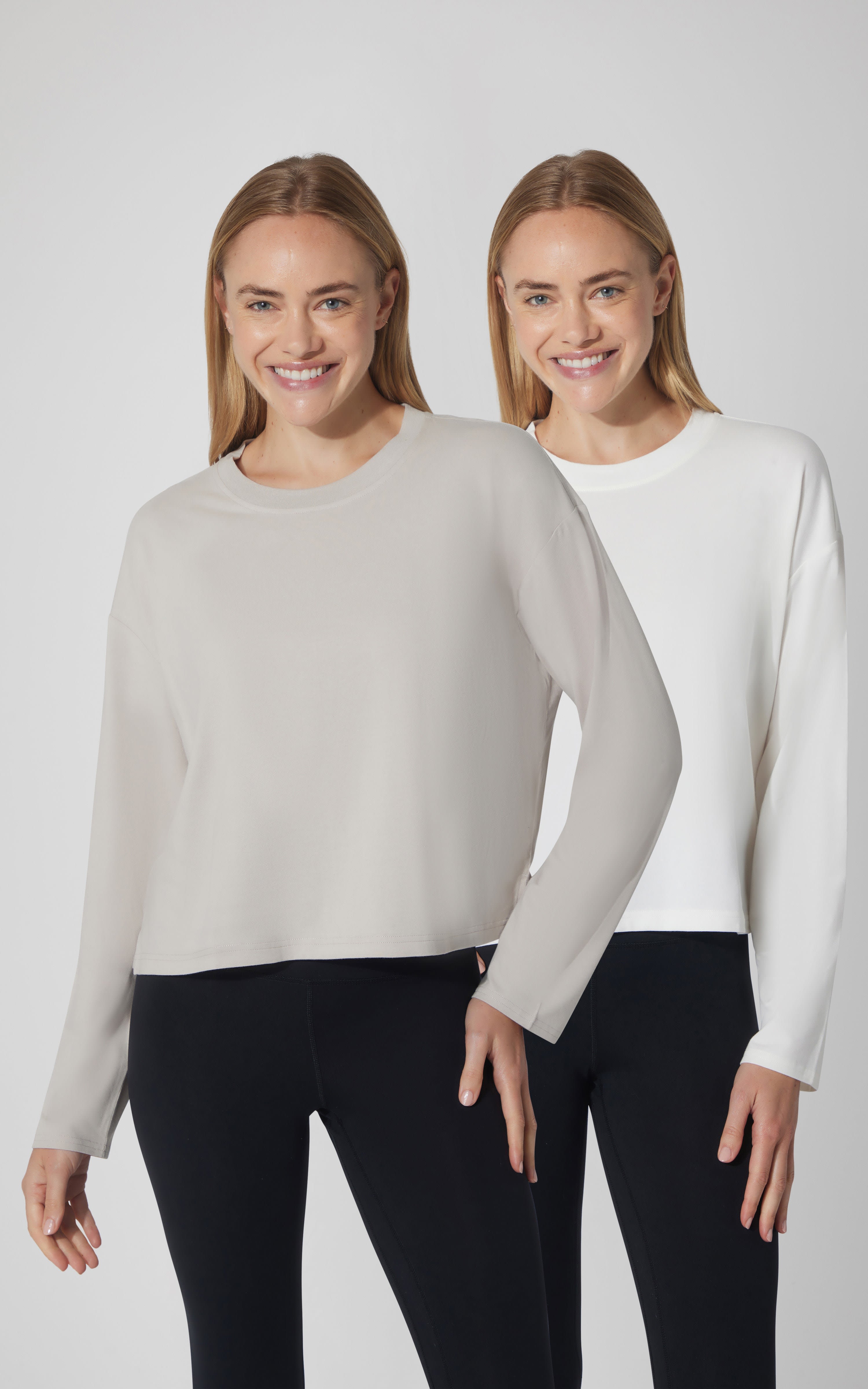 2 PK Cotton Deluxe Boxy Long Sleeve Top