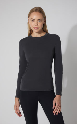 2 PK Baby Texture Ribbed Crew Neck Long Sleeve Top