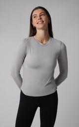 2 PK Cationic Jersey Crew Neck Top with Side Ruching and Everyday Crew Neck Top - 90 Degree by Reflex