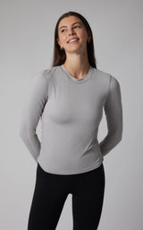 2 PK Cationic Jersey Crew Neck Top with Side Ruching and Everyday Crew Neck Top