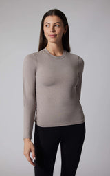 2 PK Cationic Jersey Crew Neck Top with Side Ruching and Everyday Crew Neck Top