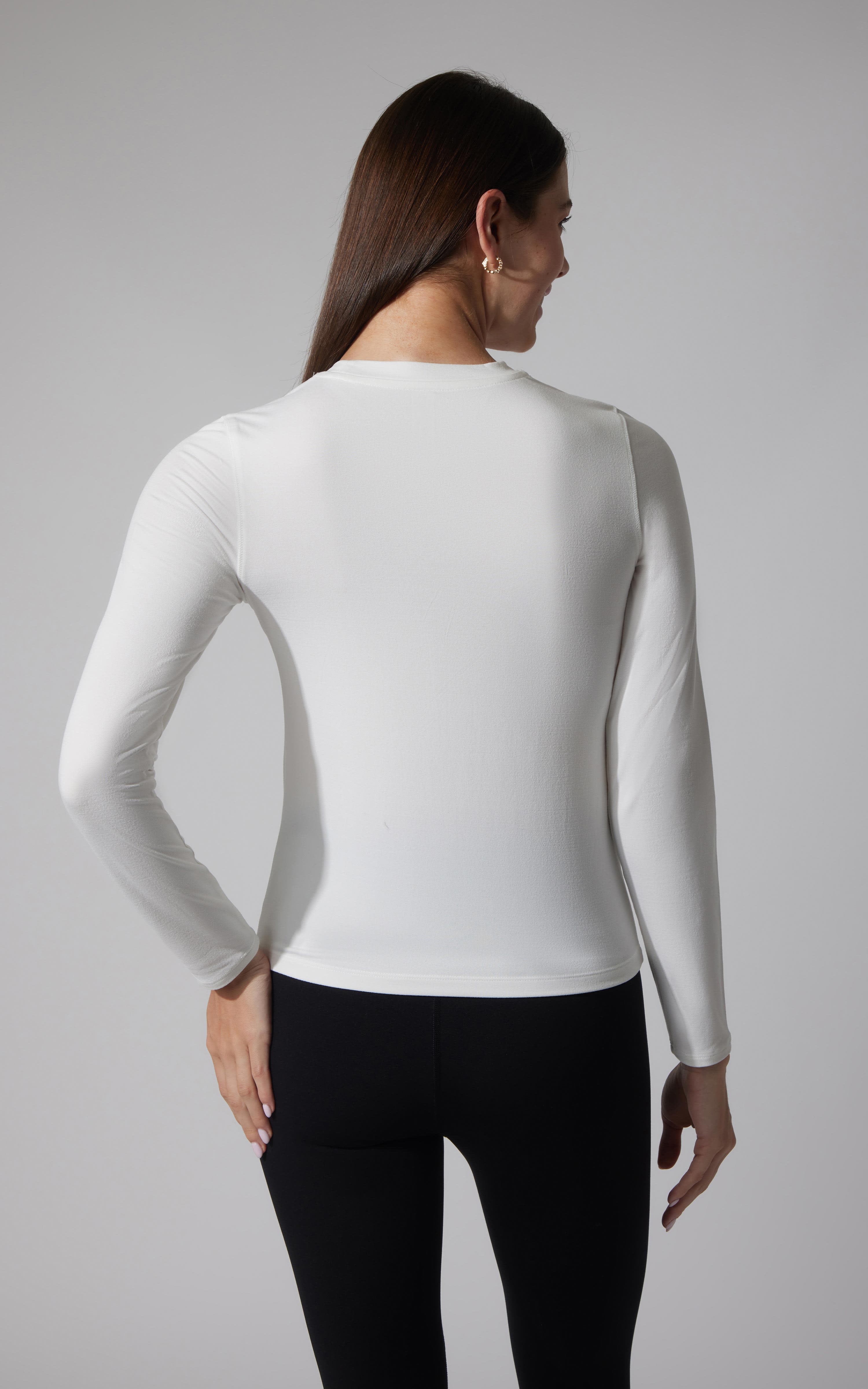 2 PK Cationic Jersey Crew Neck Top with Side Ruching and Everyday Crew Neck Top