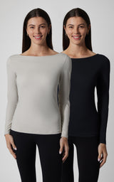 2 PK Zenly Boat Neck Long Sleeve Top - 90 Degree by Reflex