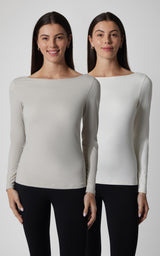 2 PK Zenly Boat Neck Long Sleeve Top - 90 Degree by Reflex