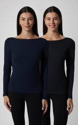 2 PK Zenly Boat Neck Long Sleeve Top - 90 Degree by Reflex