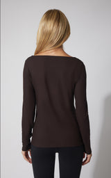 2 PK Heavenly Ribbed Boat Neck Long Sleeve Top - 90 Degree by Reflex