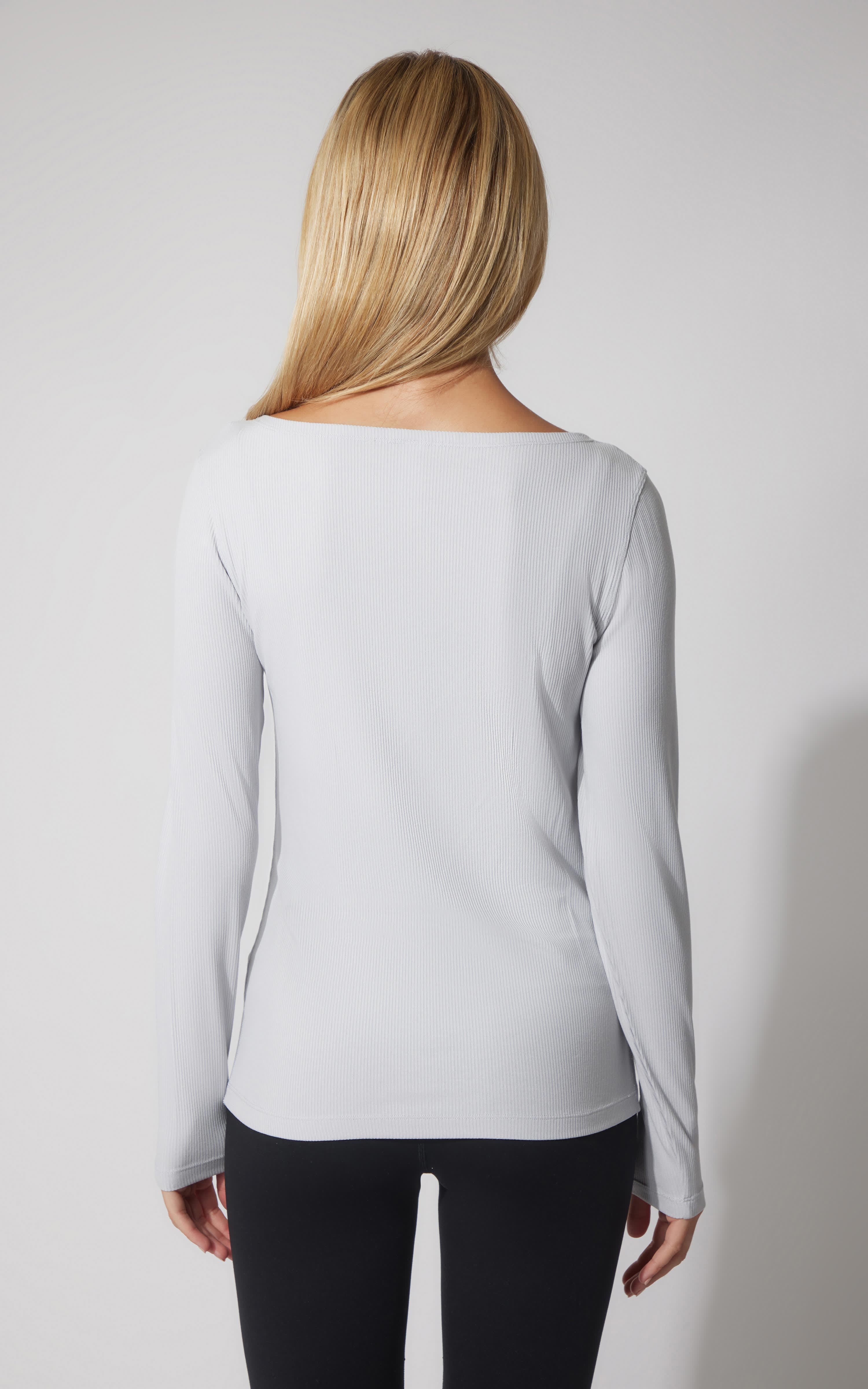 2 PK Heavenly Ribbed Boat Neck Long Sleeve Top - 90 Degree by Reflex