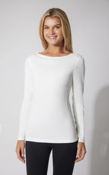 2 PK Heavenly Ribbed Boat Neck Long Sleeve Top - 90 Degree by Reflex