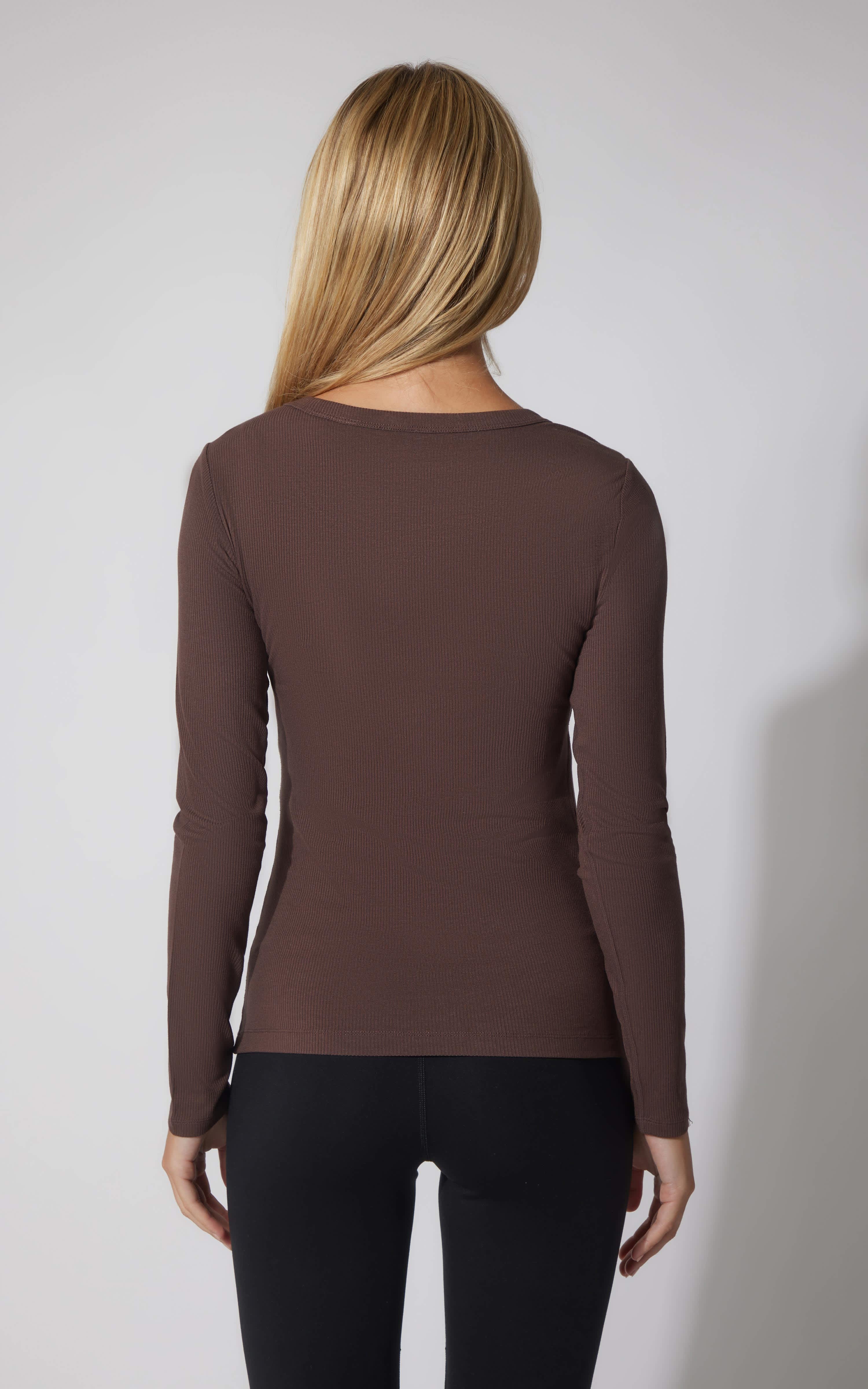 2 PK Heavenly Ribbed Scoop Neck Long Sleeve Top - 90 Degree by Reflex