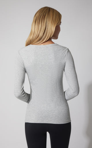 2 PK Heavenly Ribbed Scoop Neck Long Sleeve Top