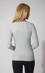 2 PK Heavenly Ribbed Scoop Neck Long Sleeve Top - 90 Degree by Reflex