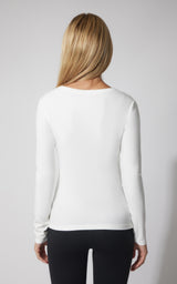 2 PK Heavenly Ribbed Scoop Neck Long Sleeve Top - Our Cafe Story - 90 Degree by Reflex