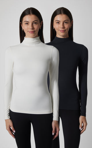 2 PK Zenly Evelyn Mock Neck Long Sleeve Top