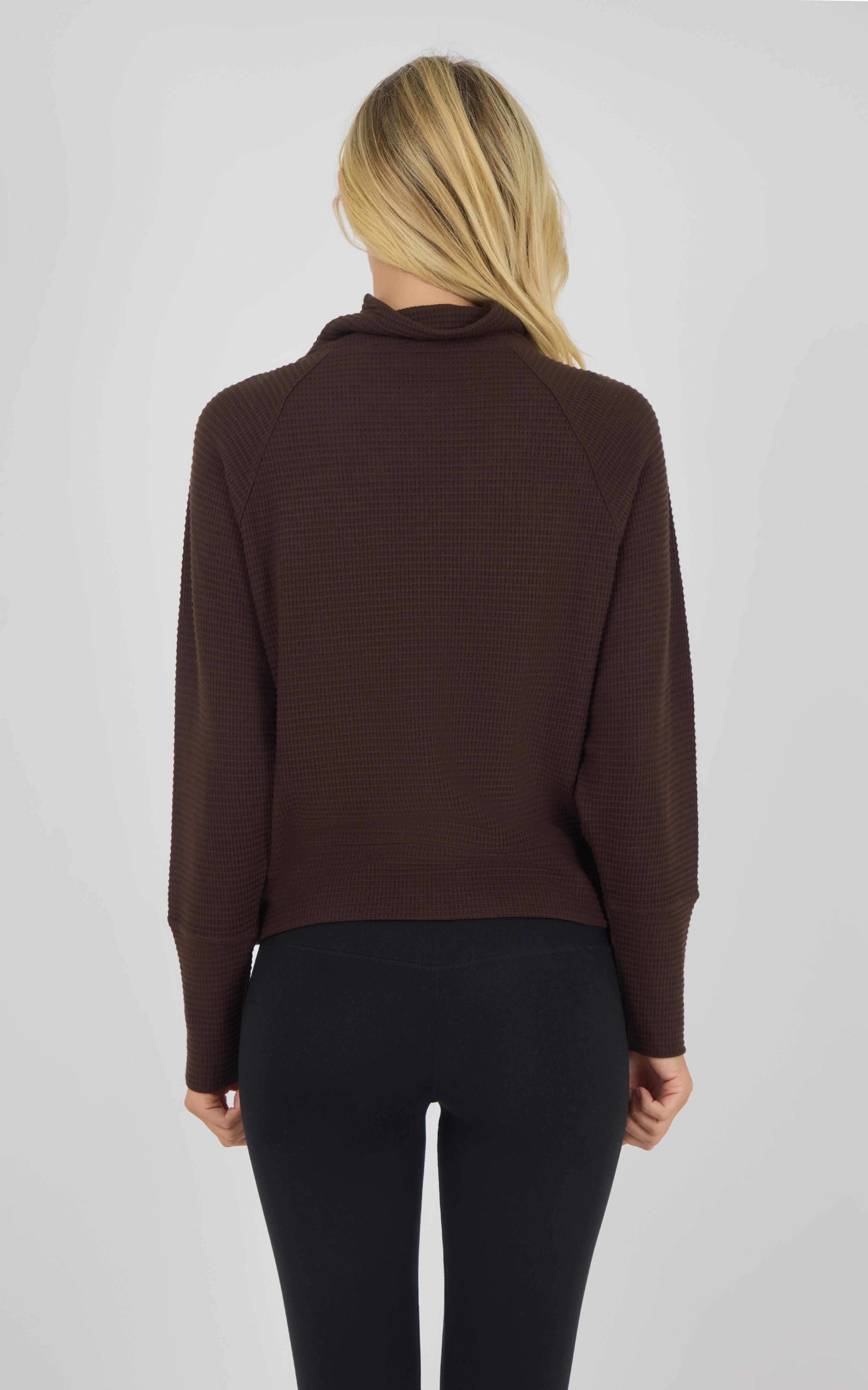 Cozy Waffle Meadowlark Funnel Neck Pullover - 90 Degree by Reflex