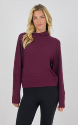 Cozy Waffle Meadowlark Funnel Neck Pullover - 90 Degree by Reflex