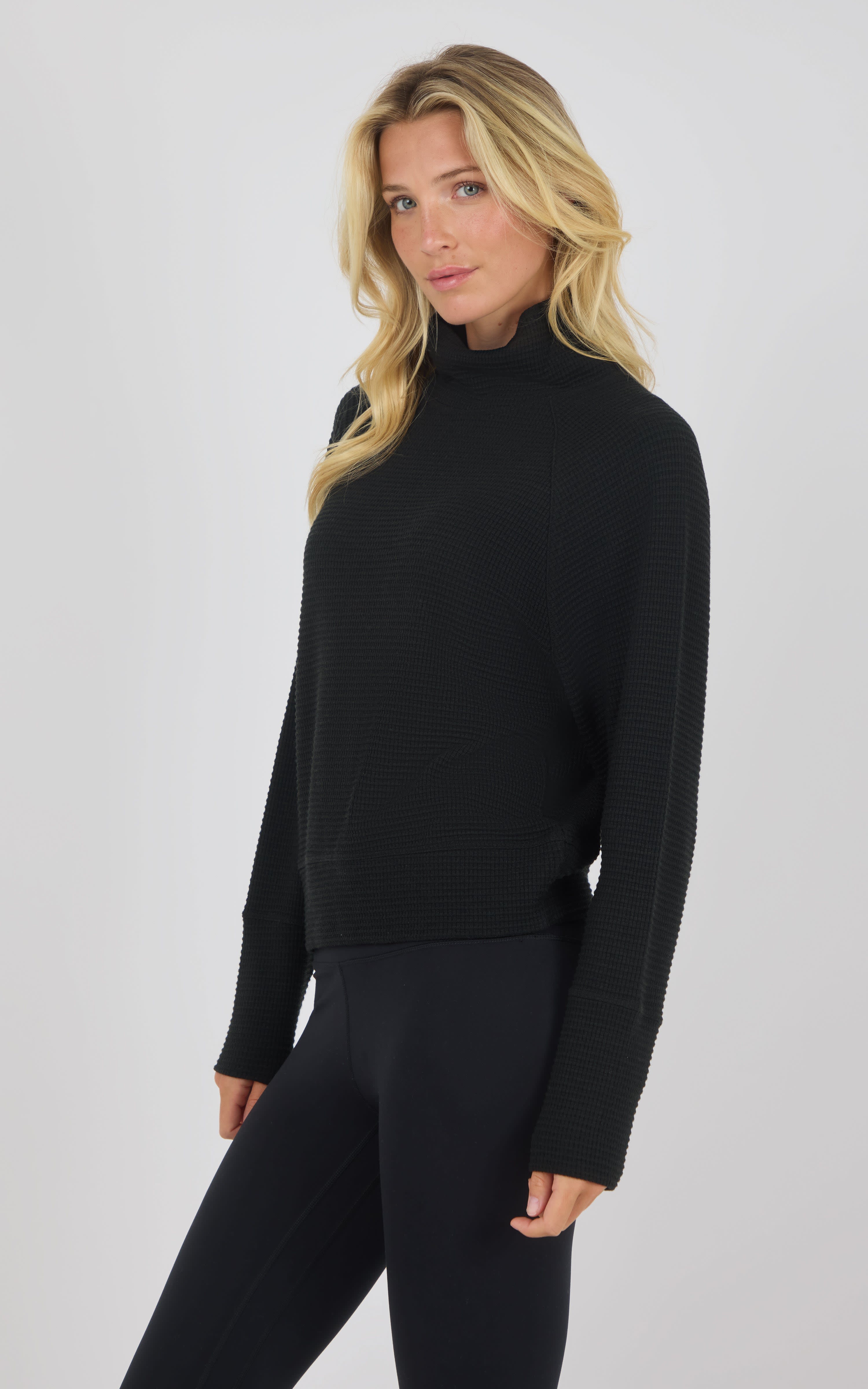 Cozy Waffle Meadowlark Funnel Neck Pullover - 90 Degree by Reflex