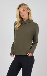 Cozy Waffle Meadowlark Funnel Neck Pullover - 90 Degree by Reflex