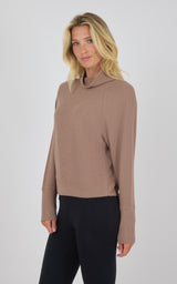 Cozy Waffle Meadowlark Funnel Neck Pullover - 90 Degree by Reflex