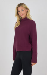 Cozy Waffle Meadowlark Funnel Neck Pullover