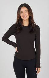 Soft Rib Liana long-sleeve two-pack | chocolate torte 01  photography