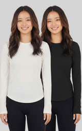 Soft Rib Liana long-sleeve two-pack | sugar swizzle black8880 pack photography