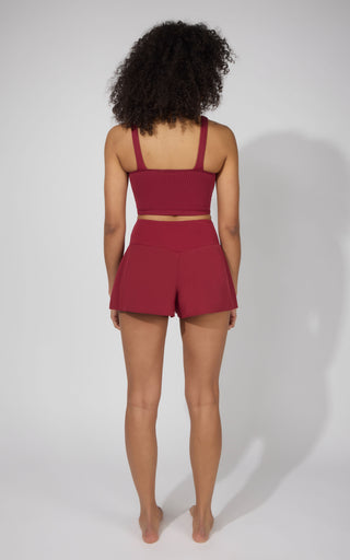 Rib Seamless Alamo V-Neck Bra Tank + Lightstreme Crossfire Short With Crossover Waistband and Inner Shorts 2pc S - 90 Degree by Reflex