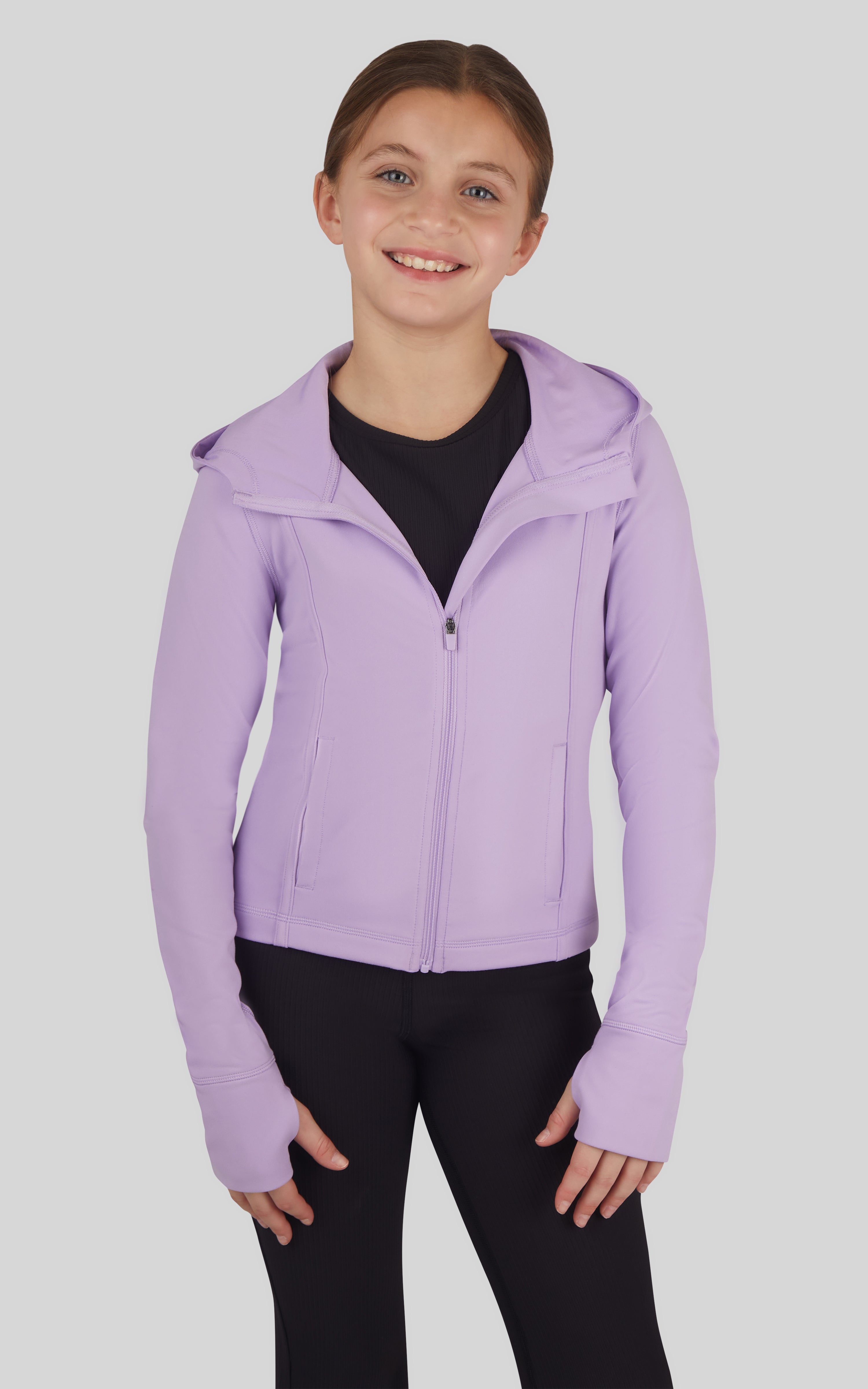Girls Lux Full Zip Hooded Jacket - 90 Degree by Reflex