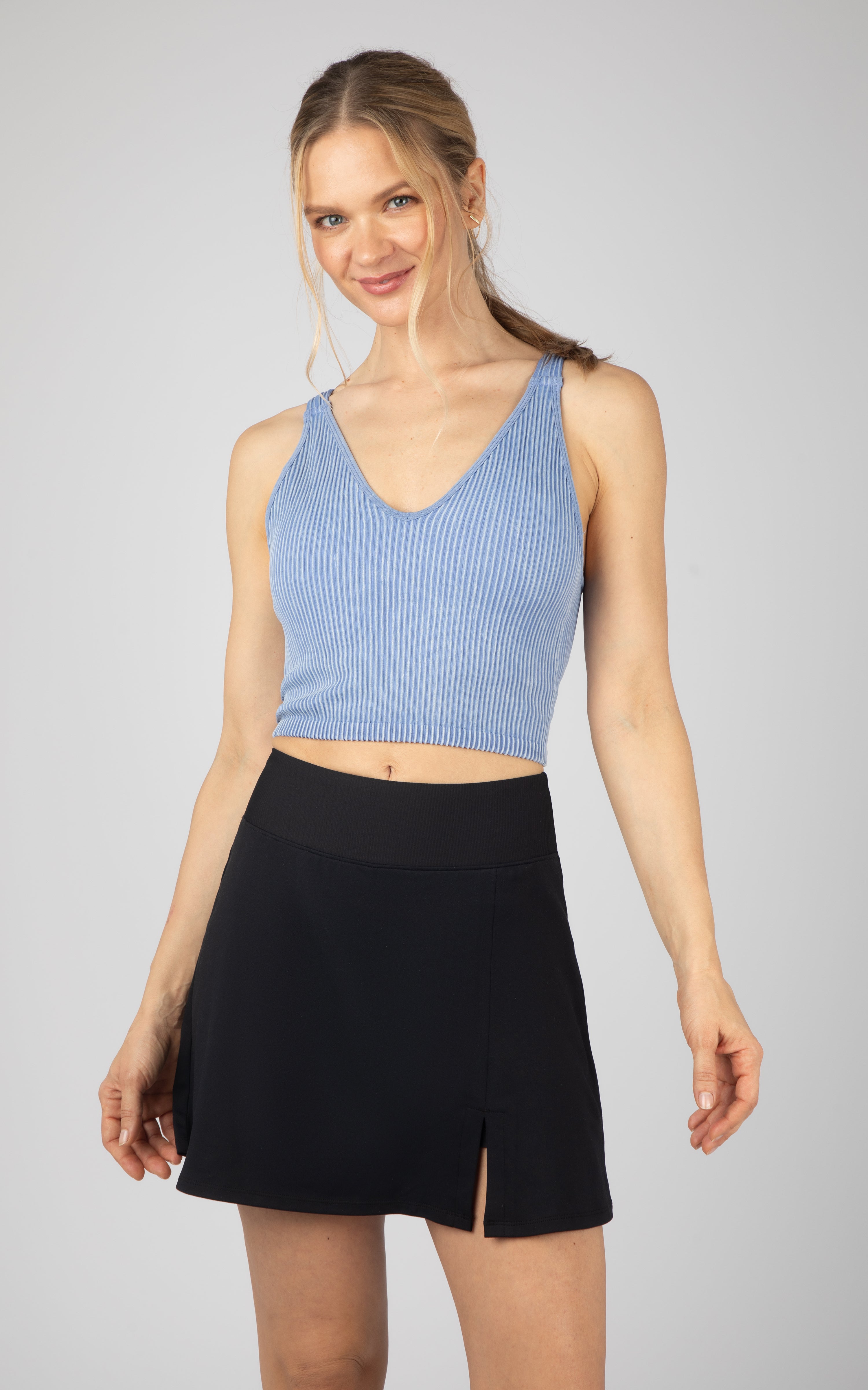 2 PK Stone Wash V-Neck Tank - Our Stone Story - 90 Degree by Reflex